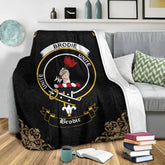 Clan Brodie Crest Tartan Premium Blanket Black ZG58 Clan Brodie Tartan Today